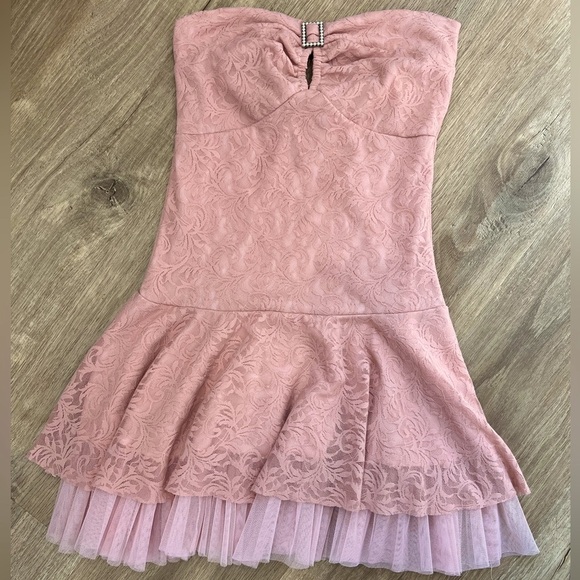 Forever 21 Pink Lace Tube Top Ballerina Dress or Shirt Y2K Forever 21 Pink Lace Tube Top Ballerina Dress or Shirt Y2K